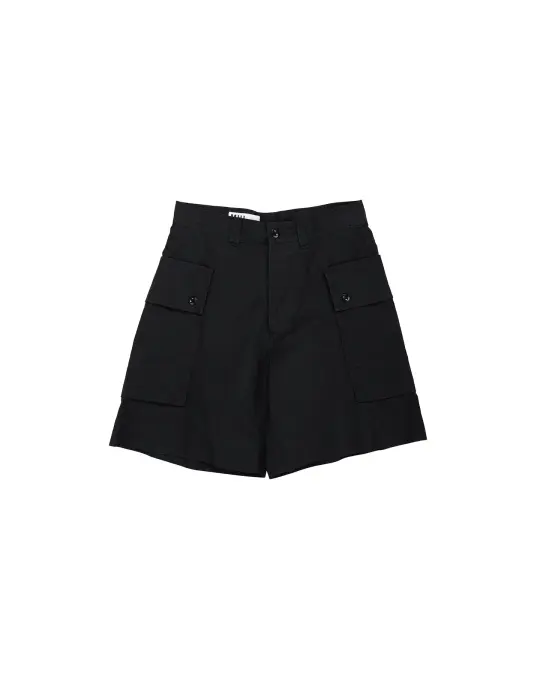 MHL Cargo Pocket Shorts Cotton Nylon Poplin Black