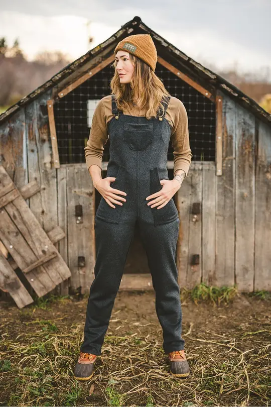 Wool Overalls in Iron-XS