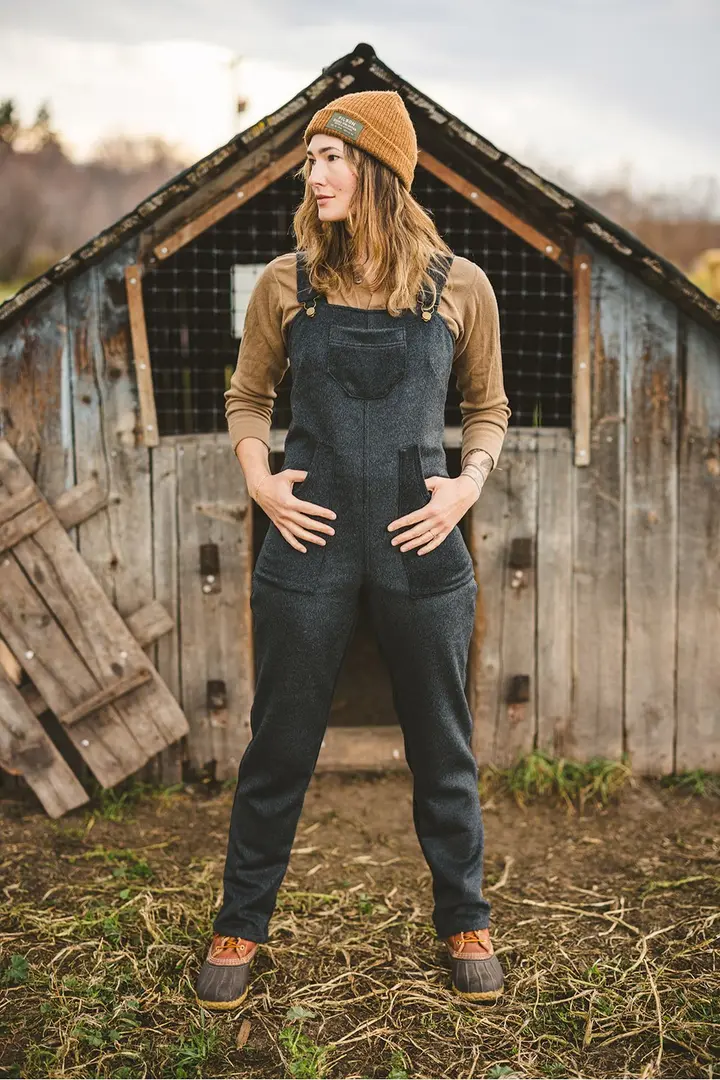 Wool Overalls in Iron-XS