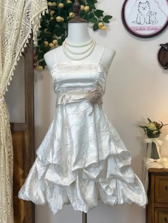 Silky Satin Gentle Women's Homecoming Dress White Corset Short Prom Dress Birthday Dress RS2433