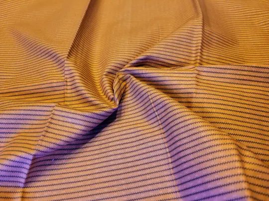 Irregular Dark Brown and Tan Stripe Cotton  - By the Yard