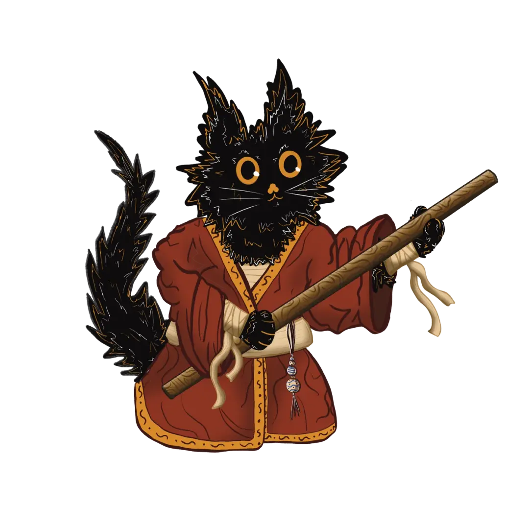 Monk Cat Vinyl Sticker