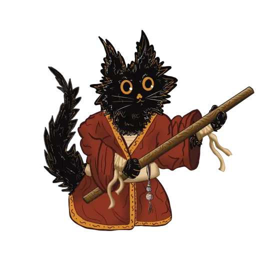 Monk Cat Vinyl Sticker