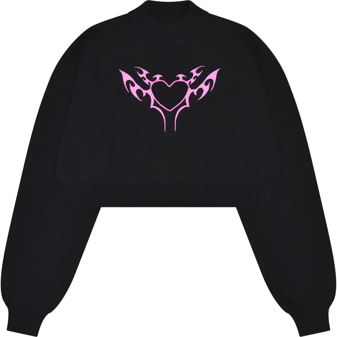 Cyber Heart Cut Out Sweater