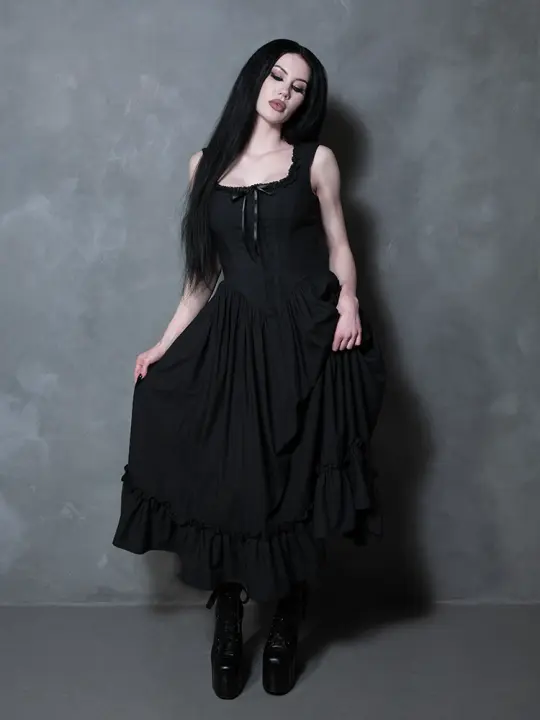 COMING BACK SOON - Nightshade Underpinning Dress in Antique Black
