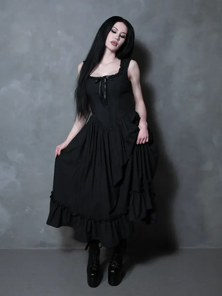 COMING BACK SOON - Nightshade Underpinning Dress in Antique Black