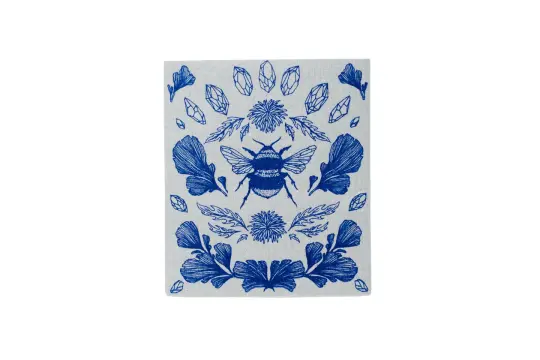 Grey Bee Shrine Swedish Dishcloth