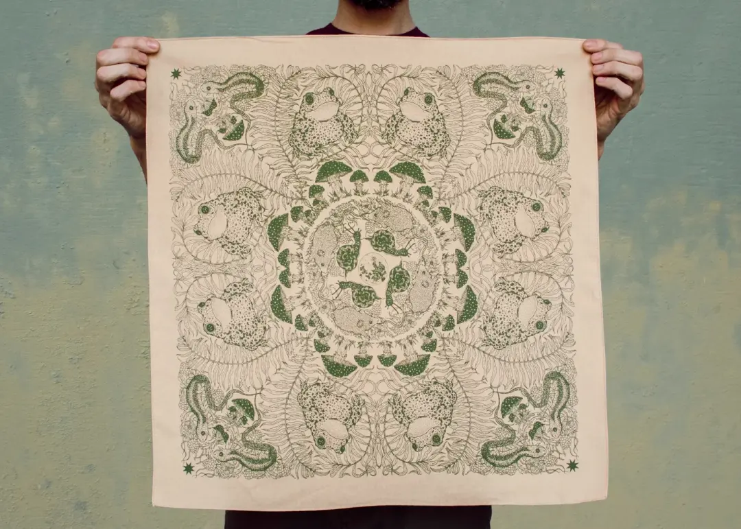 Tan and Green Friendly Forest Bandana