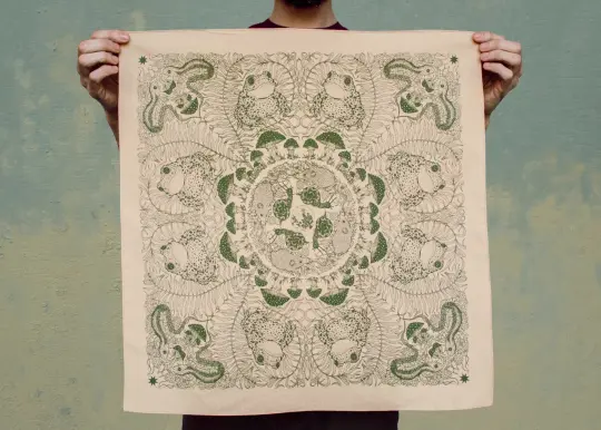 Tan and Green Friendly Forest Bandana