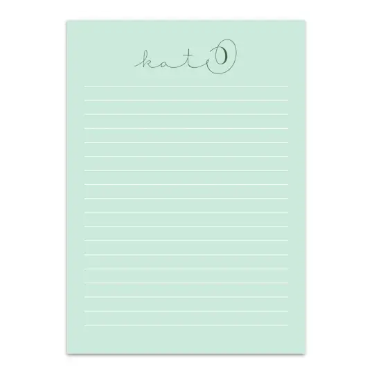 Women's Mint Lined Custom Notepad