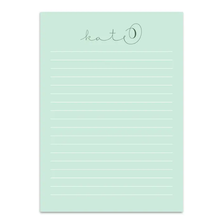 Women's Mint Lined Custom Notepad