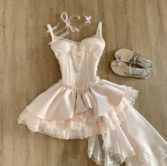 Sweet Blush Pink Homecoming Dress A-Line Spaghetti Straps Corset Mini Prom Dress RS752