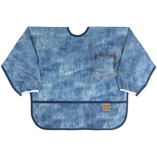 Sleeved Bib: Vintage Denim