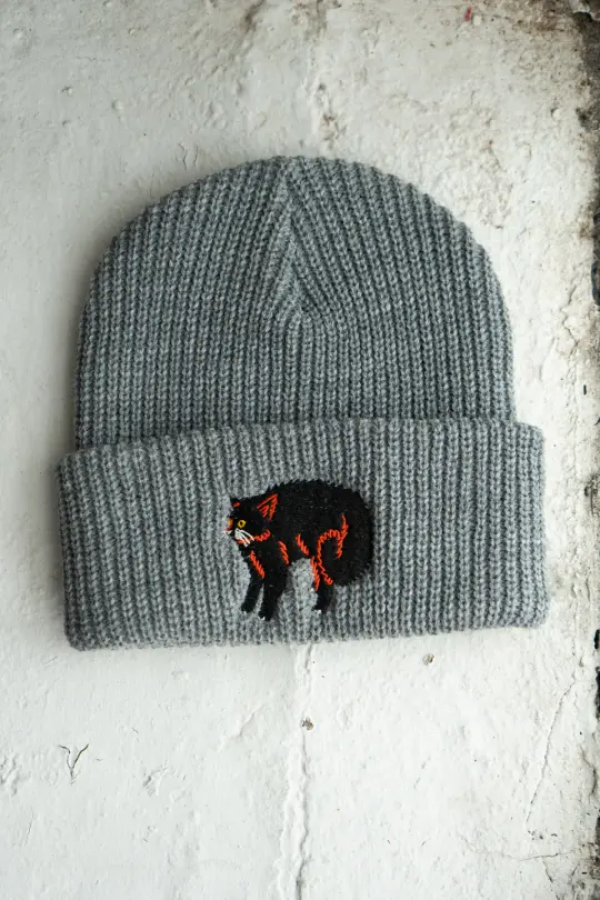 Scaredy Cat Shaker Stitch Beanie | Ash