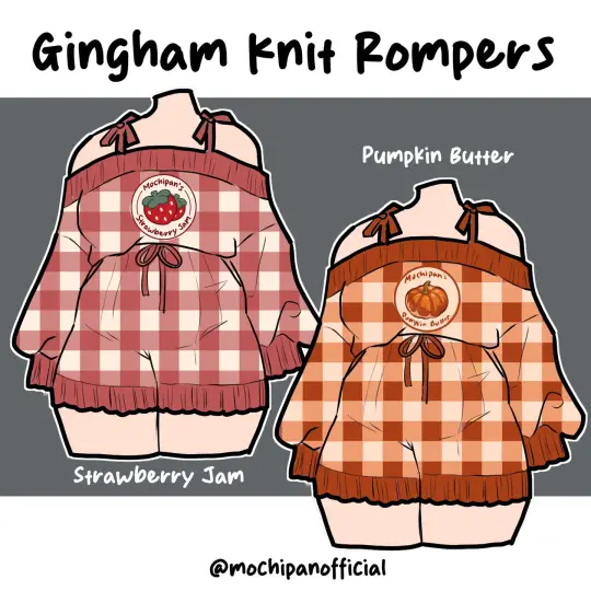 (Interest Check) Gingham Knit Rompers (In Development)