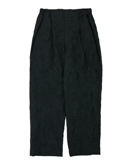 Sage de Cret WO/LI Crinkle Single Pleated Wide Pants Black