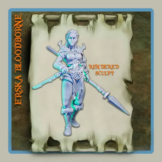 render of barbarian miniature Erska Bloodborne