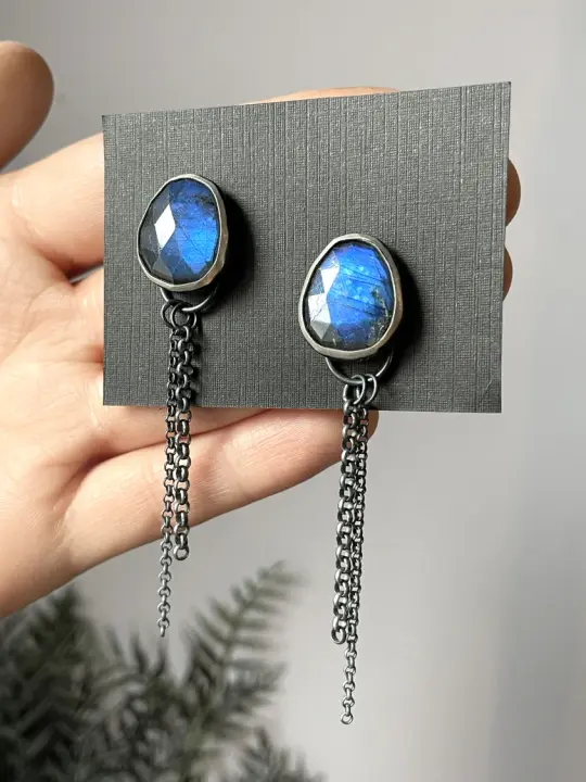 Labradorite Fringe Earrings
