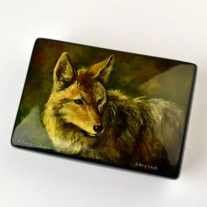 Handpainted Coyote Box