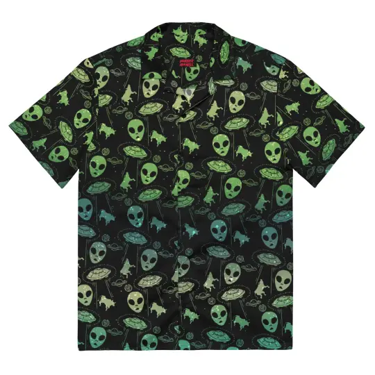 Aliens And UFOs Button-Up Shirt - Gothic Alien Shirt