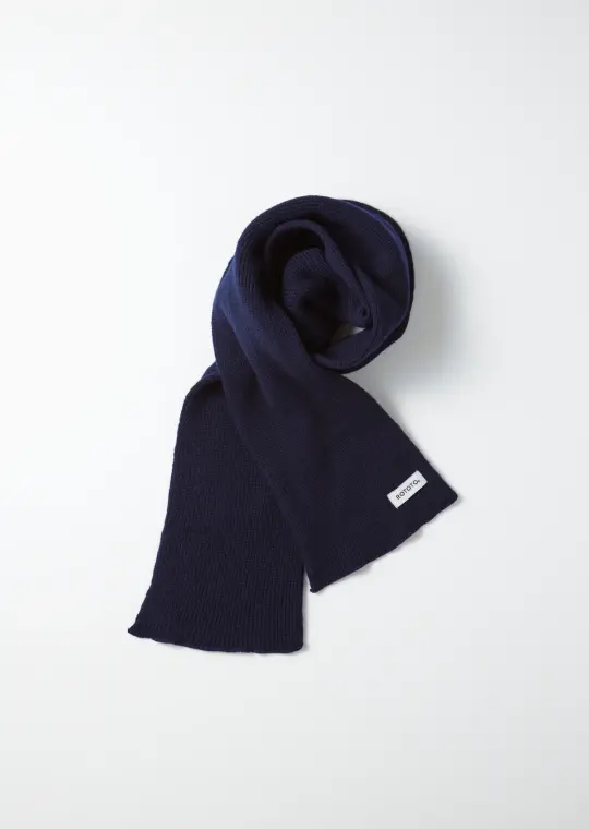 ROTOTO - Merino Lambswool Scarf - Navy Blue