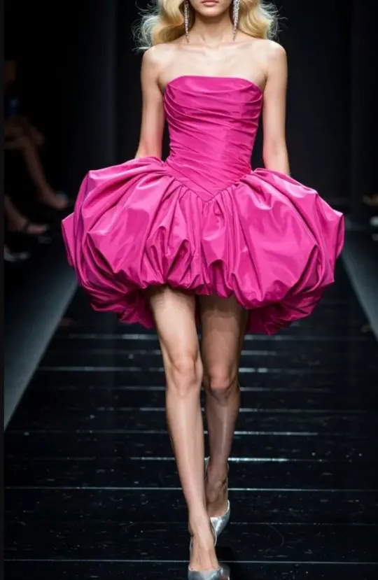 Silky Puffy Women's Homecoming Dress Barbie Pink Corset Short Prom Dress Birthday Dress RS2854