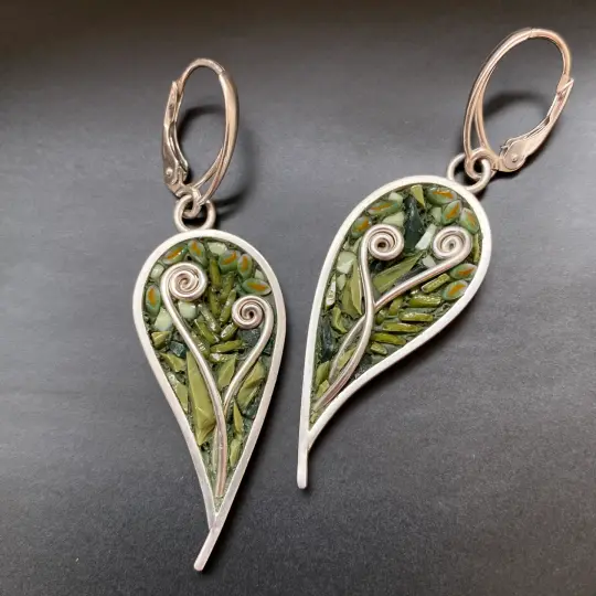 Fiddleheads in Leaves Earrings