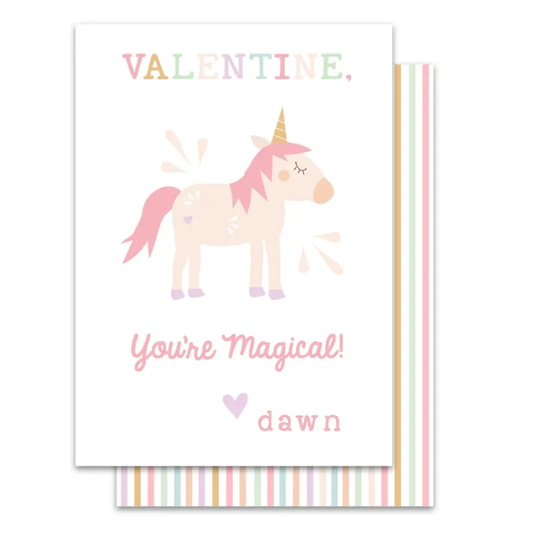 Unicorn Valentine's Day Card