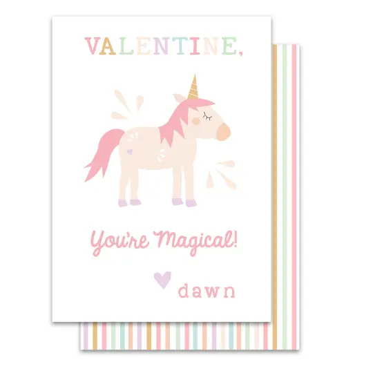 Unicorn Valentine's Day Card