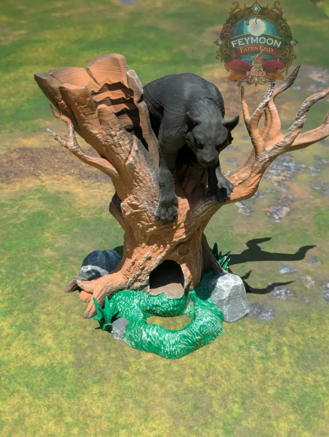 Fey Stalker Mountain Lion 3D Printed Dice Tower by Kim Bolt - Fate's End Fey Moon Collection - Channel Primal Precision!