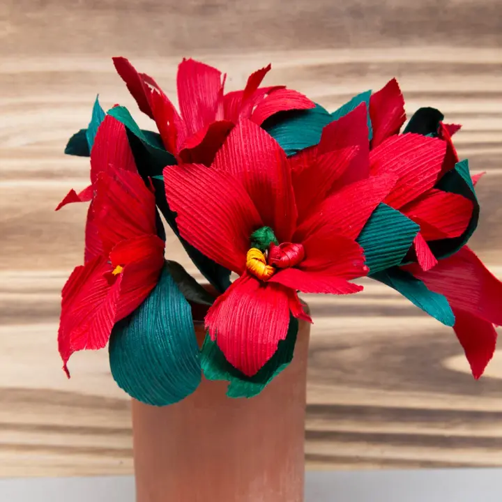 Totomoxtle Nochebuena Flower Bouquet