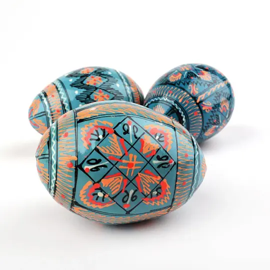 Blue Pysanky Eggs (3)