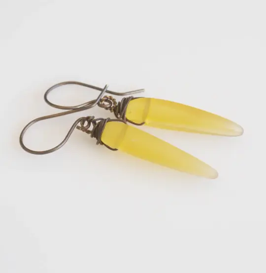 Frosted Honey sea glass earrings from Nova Leigh Walker