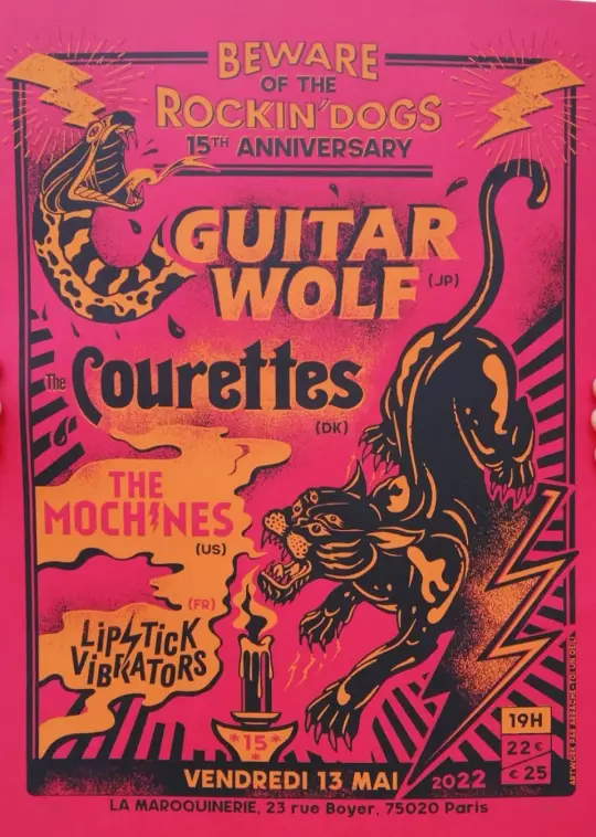Rocking dogs 15th anniversary ( gigposter Paris 2022)