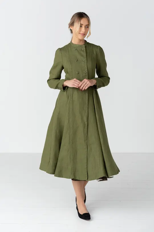 Moor – Twill Linen Coat with Mandarin Collar