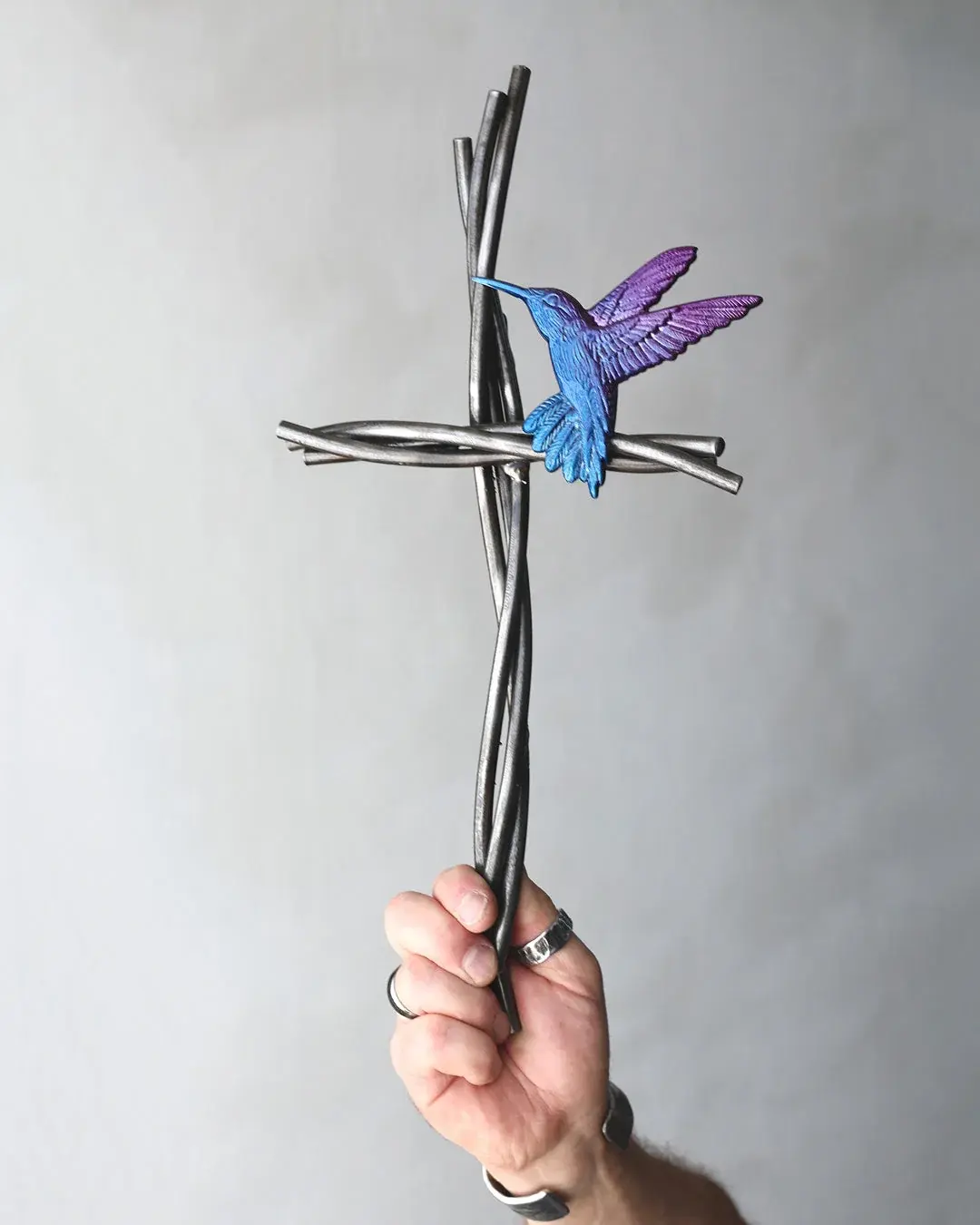 Hummingbird & Vine Cross