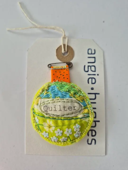Quilter Yellow Brooch