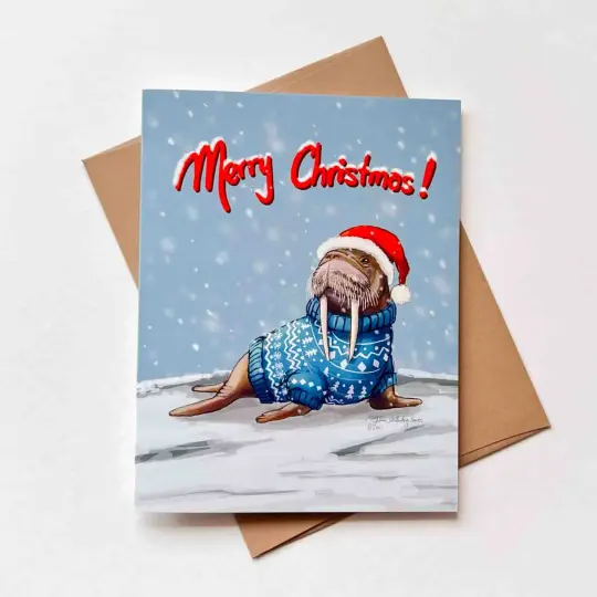 Walrus Christmas Card