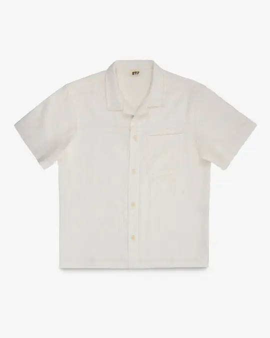 STF Japanese 8.5oz Slub Cotton Short Sleeve Shirt - Ecru