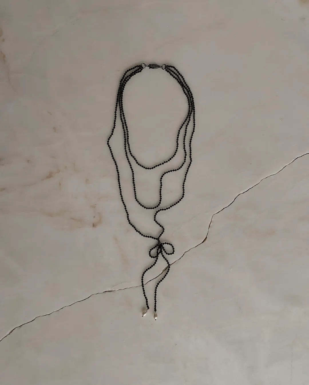 Années Folles // Grey Moonstone And Freshwater Pearl Necklace