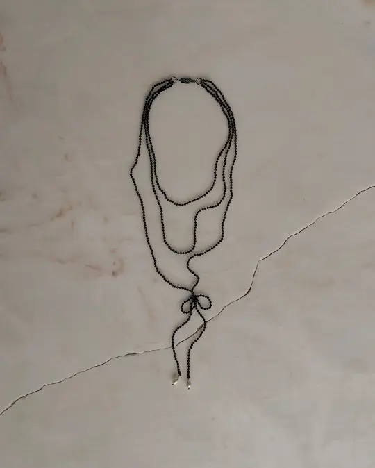 Années Folles // Grey Moonstone And Freshwater Pearl Necklace
