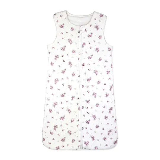 Baby Mode Baby Girls Muslin Sleep Sack Purple Floral, 6-12M