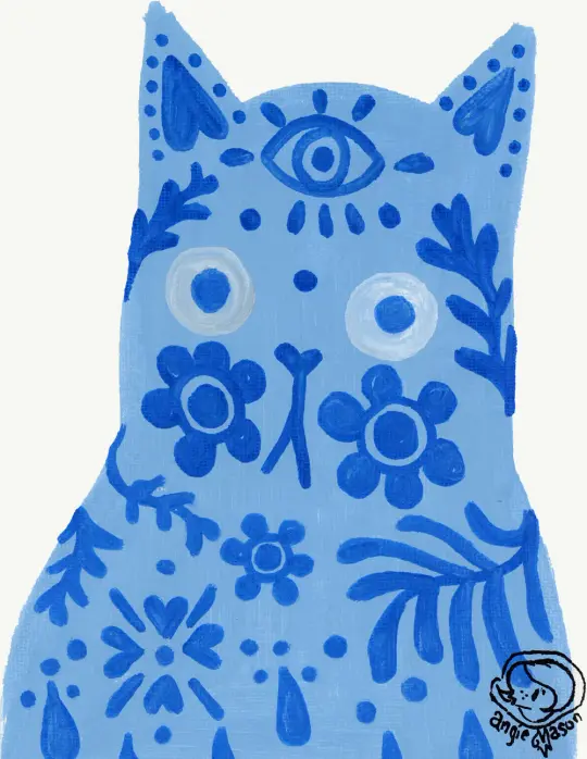 'Blue Cat No. 1' Acrylic 2023