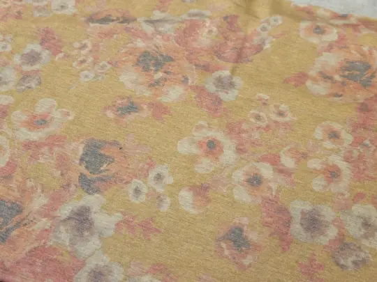 Hazey Muted Tan and Pink Floral Knit- Remnant Piece 1 Yard