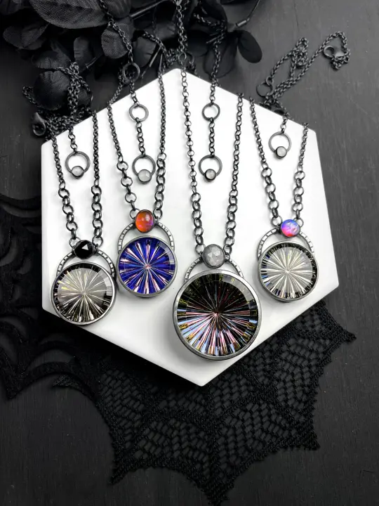 Vintage Pinwheel Glass Necklaces