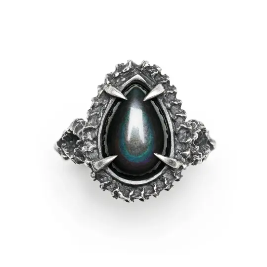 * Ready to Ship * Blood of the Volcano. Rainbow Obsidian Ring. Size 7.