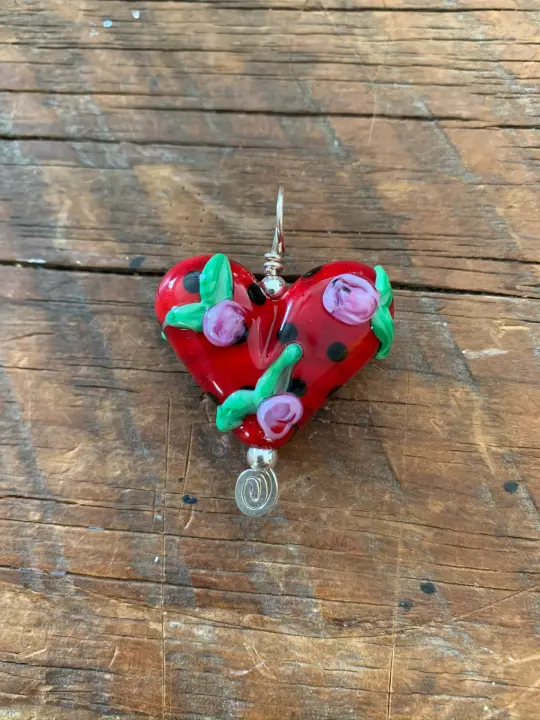 Rosebud Heart Pendant