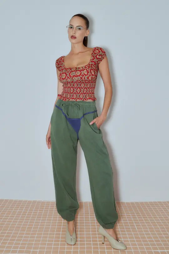 1 left - Bikini Bod Sweatpants Green/Blue