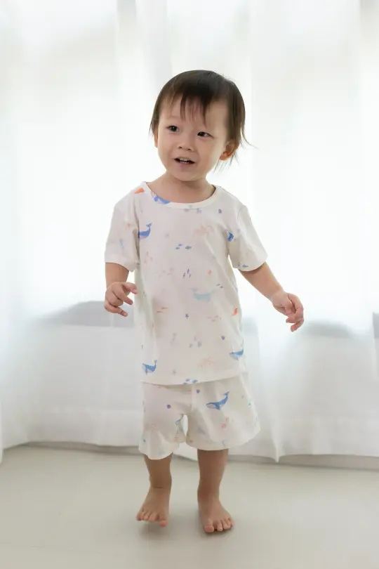 Short-Sleeve Pyjamas Set - Colourful Sea Creatures