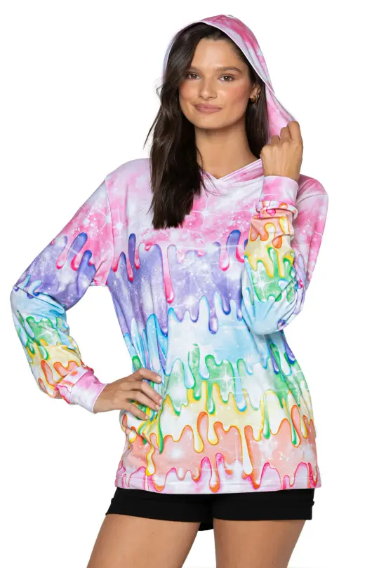 Rainbow Drip Hoodie Sweater